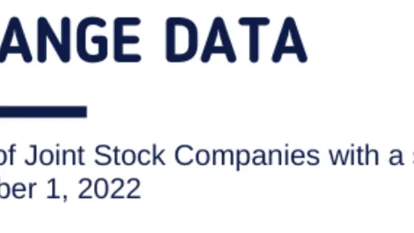 Exchange data. Overview of Stock Companies with a state share on November 1, 2022