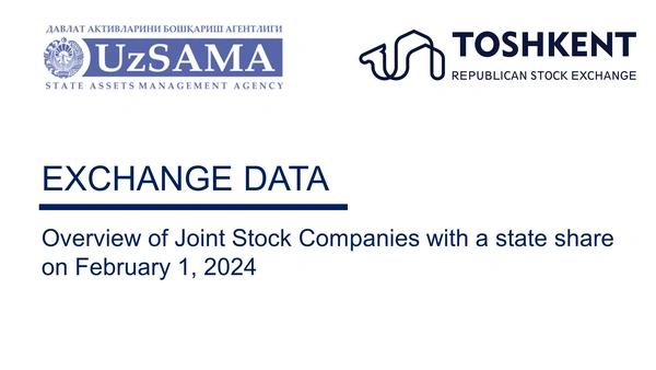 Exchange data. Overview of Stock Companies with a state share on February 1, 2024