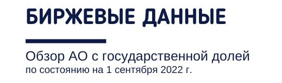 Биржевые данные. Обзор АО с государственной долей по состоянию на 1 сентября 2022 года