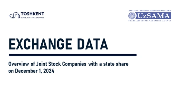 Exchange data. Overview of Stock Companies with a state share on December 1, 2024