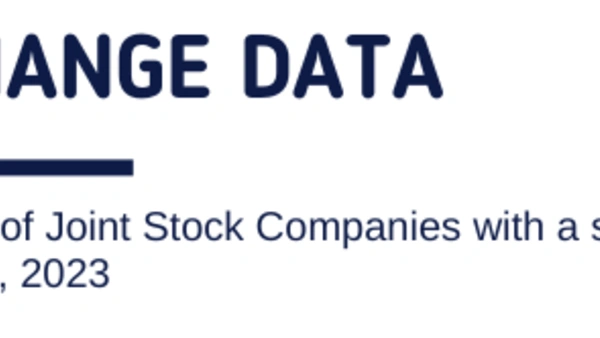 Exchange data. Overview of Stock Companies with a state share on June 1, 2022