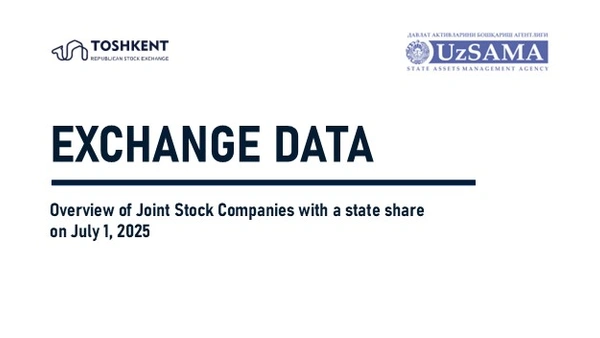 Exchange data. Overview of Stock Companies with a state share on July 1, 2025