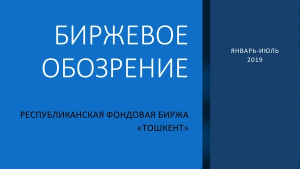 Биржевое обозрение за январь-июль 2019 г. 