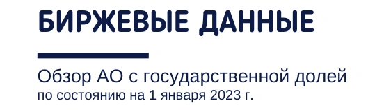 Биржевые данные. Обзор АО с государственной долей по состоянию на 1 января 2023 года