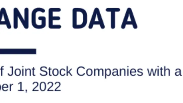 Exchange data. Overview of Stock Companies with a state share on December 1, 2022