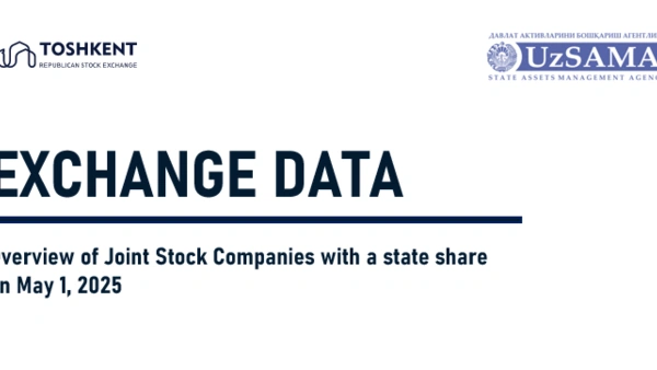 Exchange data. Overview of Stock Companies with a state share on May 1, 2025