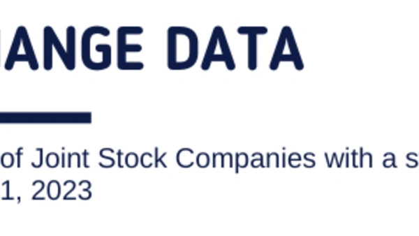 Exchange data. Overview of Stock Companies with a state share on March 1, 2023