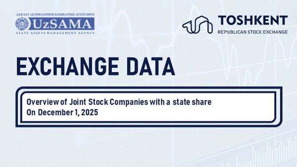 Exchange data. Overview of Stock Companies with a state share on December 1, 2025