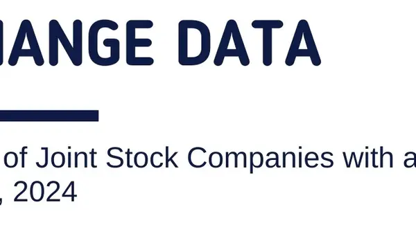 Exchange data. Overview of Stock Companies with a state share on April 1, 2024