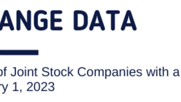 Exchange data. Overview of Stock Companies with a state share on February 1, 2023