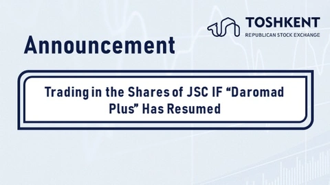 Trading in the Shares of JSC IF “Daromad Plus” Has Resumed