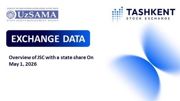 Exchange data. Overview of Stock Companies with a state share on May 1, 2026
