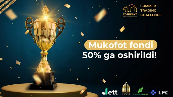 Mukofot fondi 50%ga oshirildi!