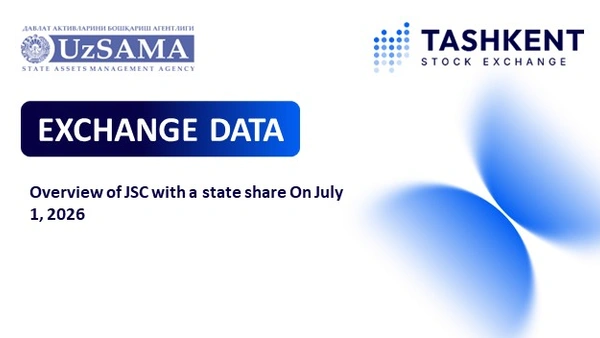 Exchange data. Overview of Stock Companies with a state share on July 1, 2026