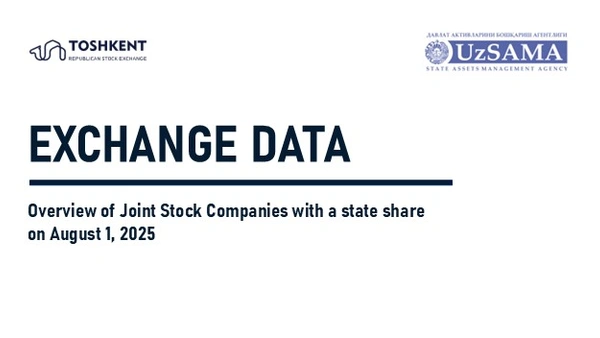 Exchange data. Overview of Stock Companies with a state share on august 1, 2025