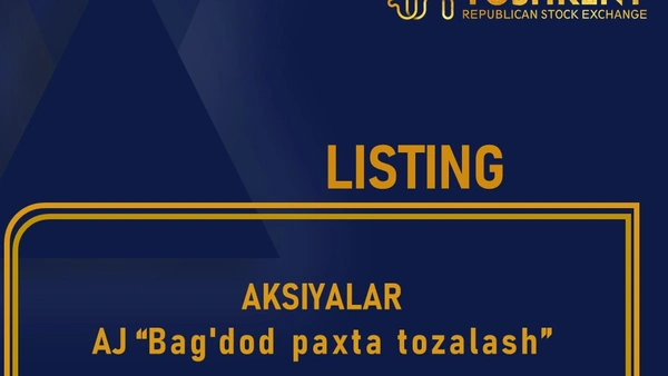 “Bag‘dod paxta tozalash” AJ aksiyalarini “Toshkent” RFB birja kotirovkalari varaqasining “Standart” toifasidagi fond bozorining “Standart” toifasiga kiritish to‘g‘risida