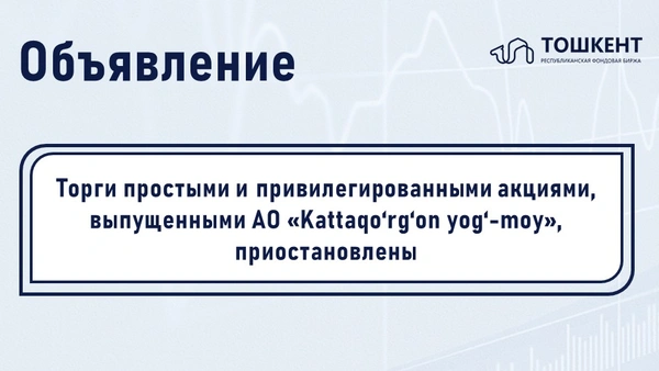 ВНИМАНИЕ: ПРИОСТАНОВЛЕНИЕ ТОРГОВ ЦЕННЫМИ БУМАГАМИ