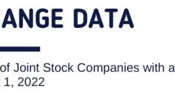 Exchange data. Overview of Stock Companies with a state share on August 1, 2022